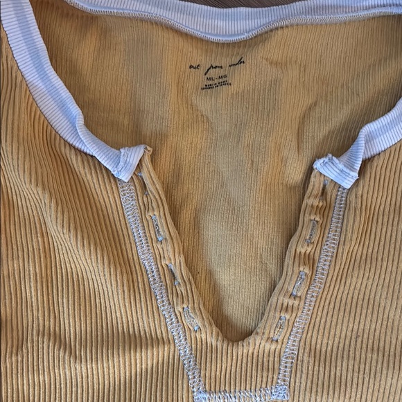 Yellow Ribbed Women's Top - Picture 2 of 2